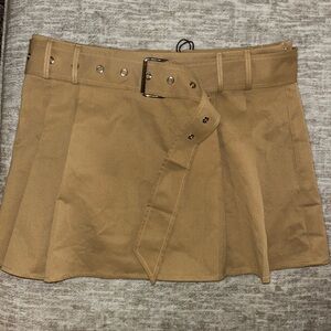 beige pleated skirt Princess Polly